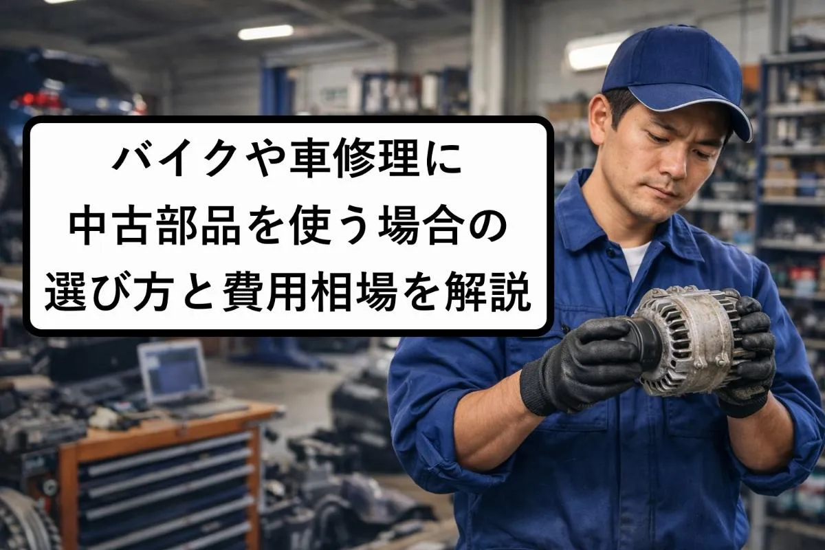 バイクや車修理に中古部品を使う場合の選び方と費用相場を解説